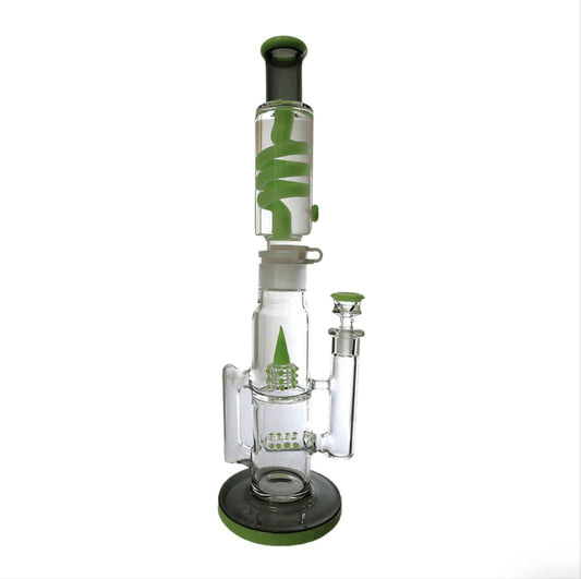 935 RKQG024 DETACHABLE FREEZE COIL SPRINKLER GRID PERC BONG 16.5"