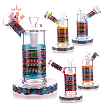 6.5” color art side cart dab rig - WP220 - RK Quality Glass