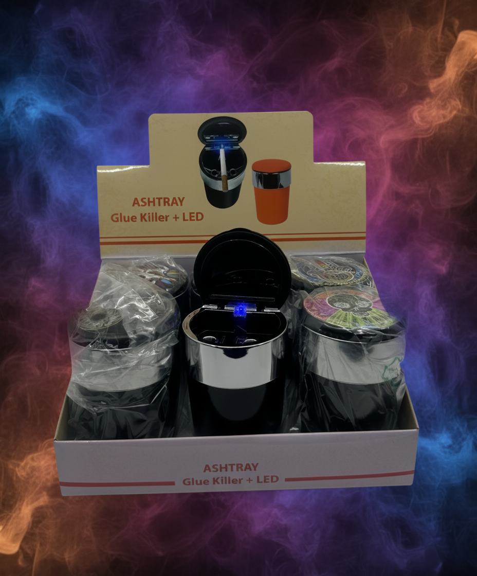 glue killer led ashtray  (6 COUNT DISPLAY)  RKQG 2040