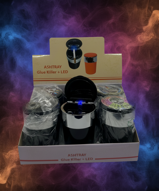 glue killer led ashtray  (6 COUNT DISPLAY)  RKQG 2040