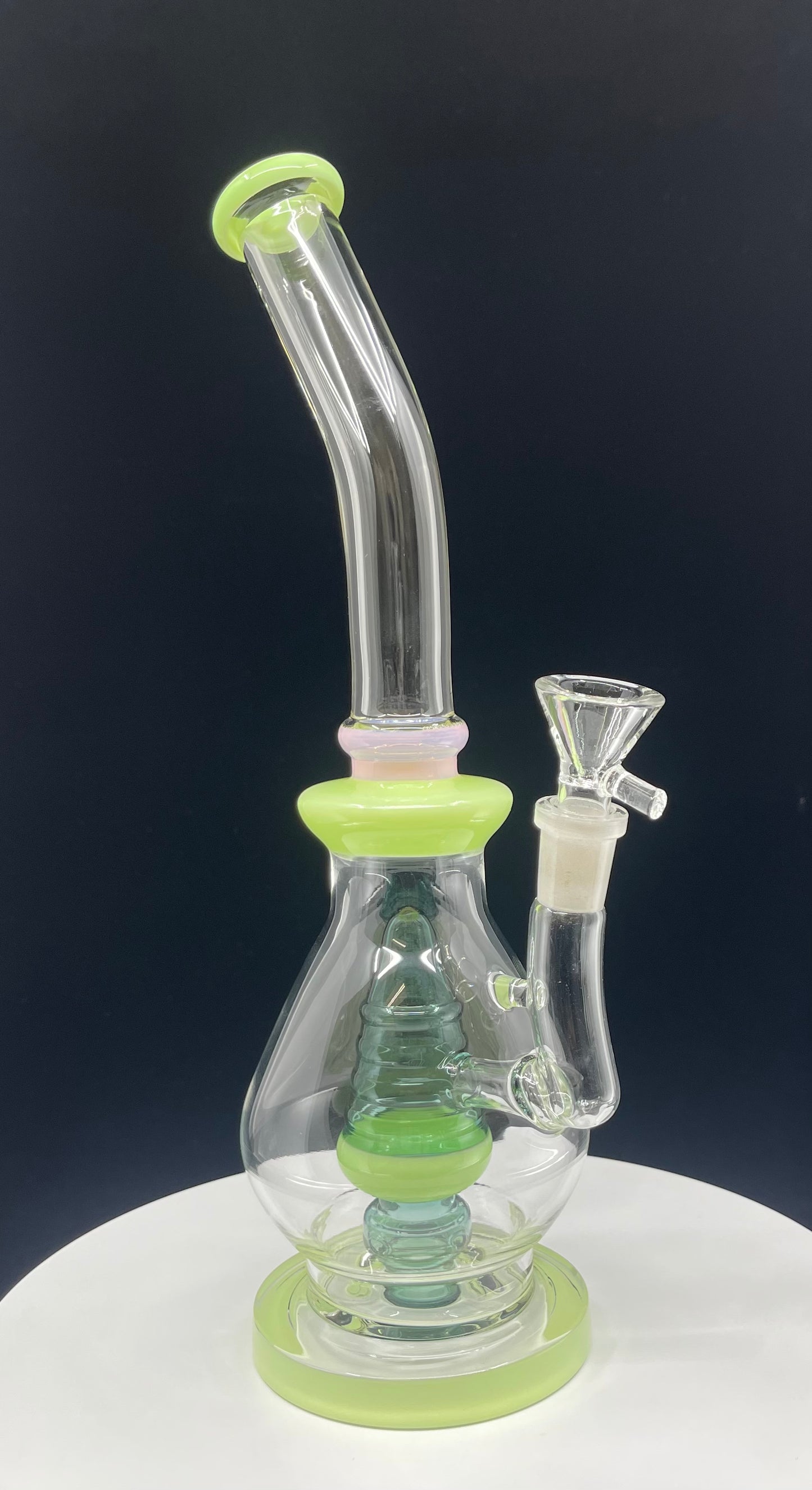 830 RKQG10 12” shower head bent dab rig