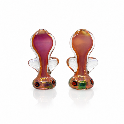 OH118 gold fumed color changing glass pipe with slime accents