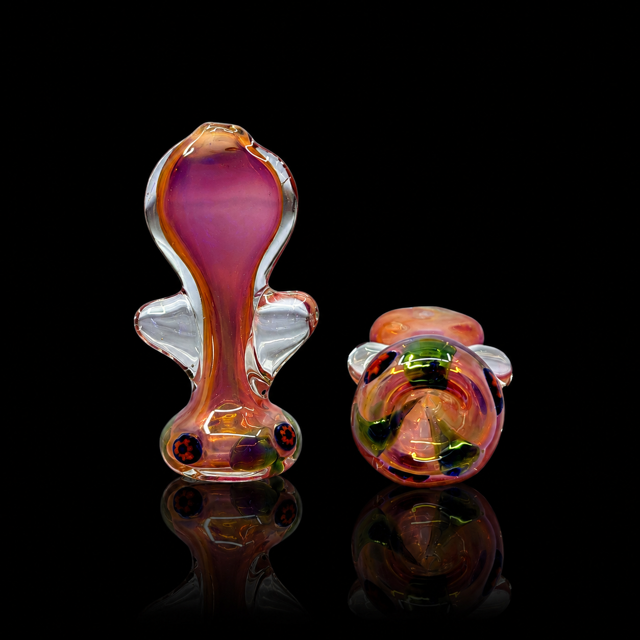 OH118 gold fumed color changing glass pipe with slime accents