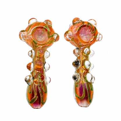 5.5 INCH COLOR CHANGING SPIRAL STRIPED WITH MARBLE ACCENTS HAND PIPE - HP1033
