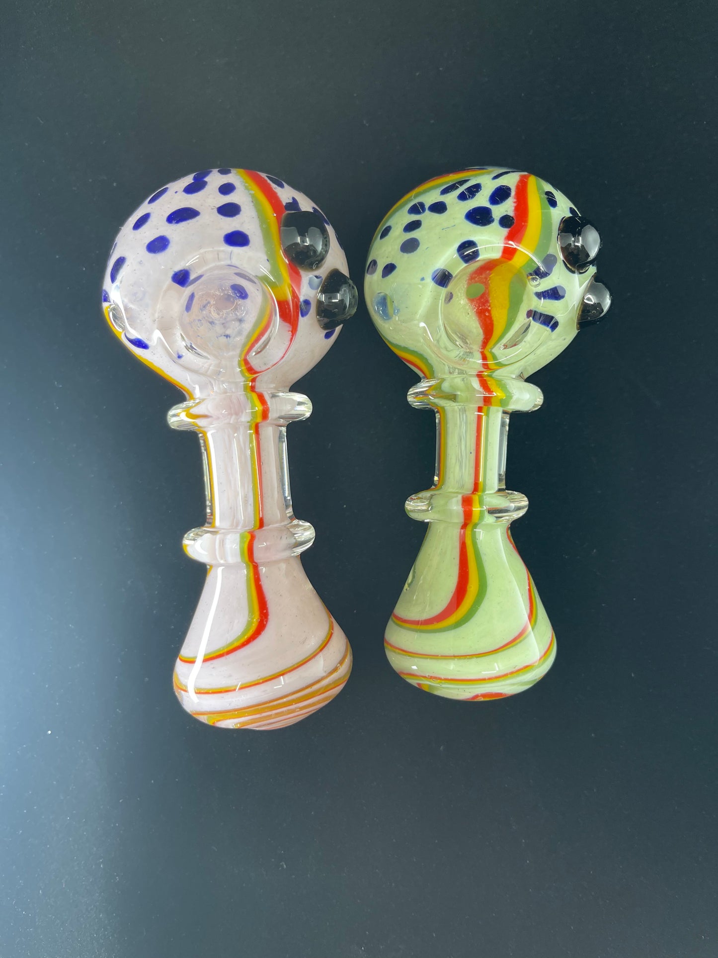 856 RKQG35 5” slime frit Rasta hand pipe