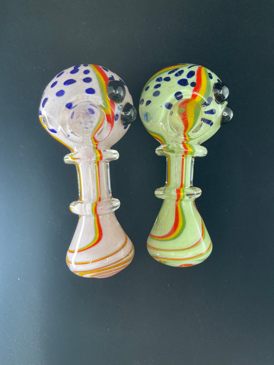 856 RKQG35 5” slime frit Rasta hand pipe