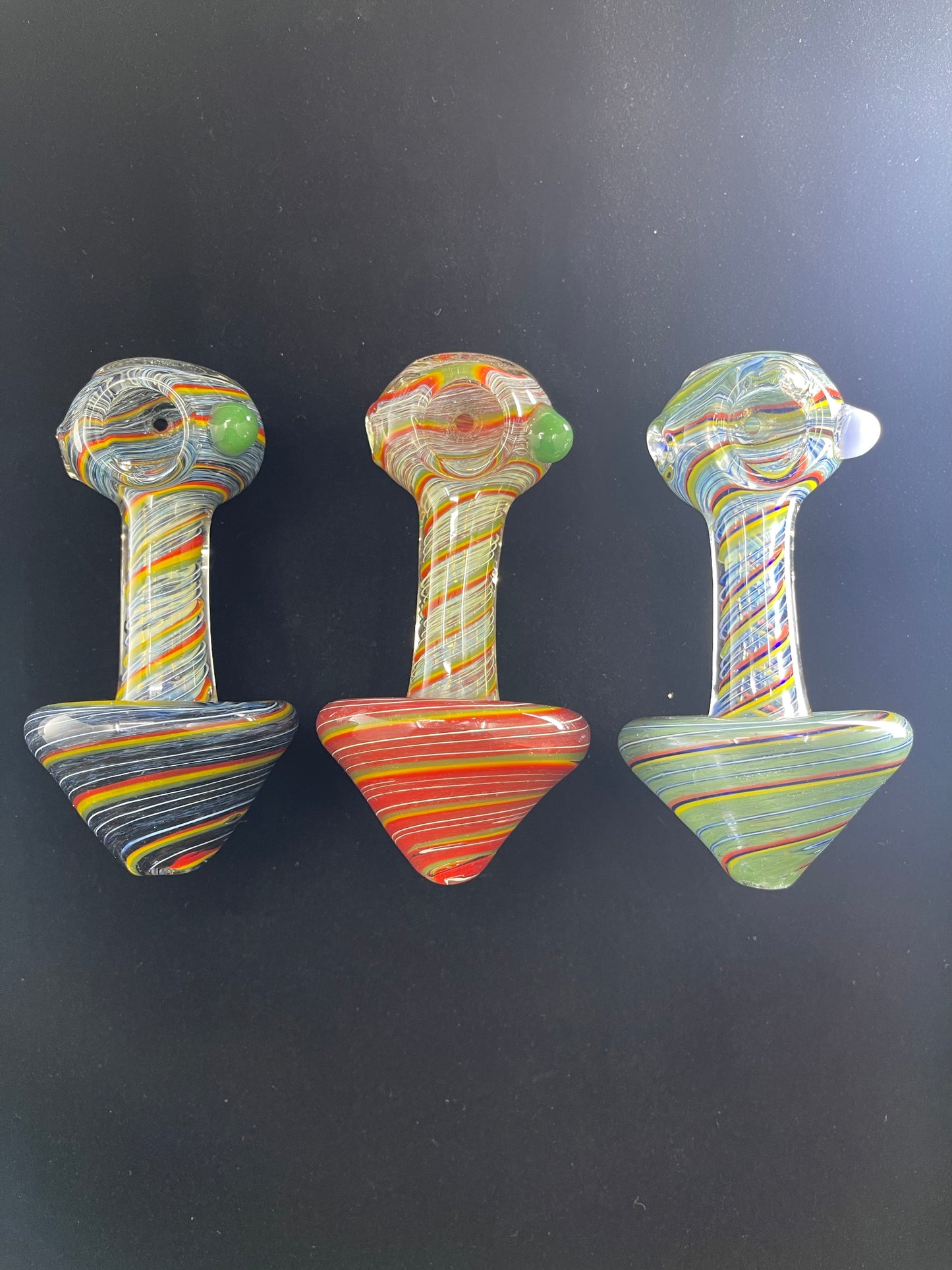 849 RKQG350 4” mushroom frit Rasta hand pipe