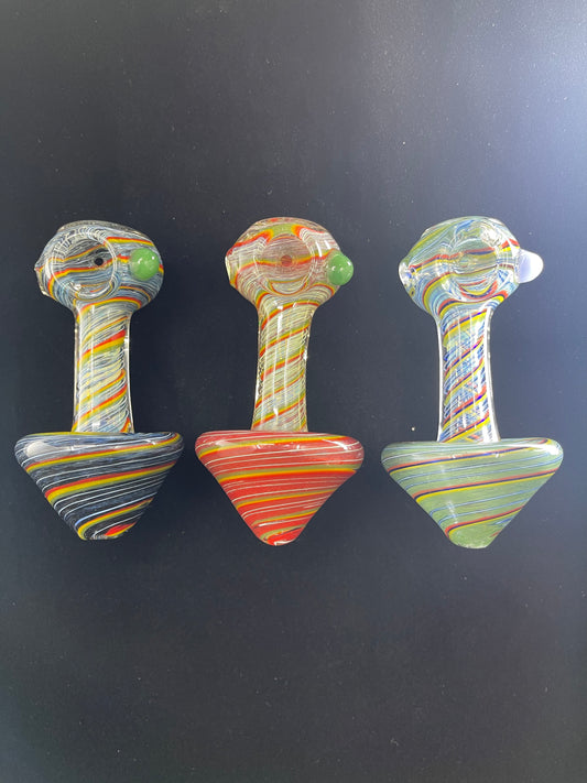 849 RKQG350 4” mushroom frit Rasta hand pipe