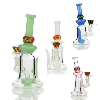 7” shower head dab rig with side horn - WP192 - RK Quality Glass