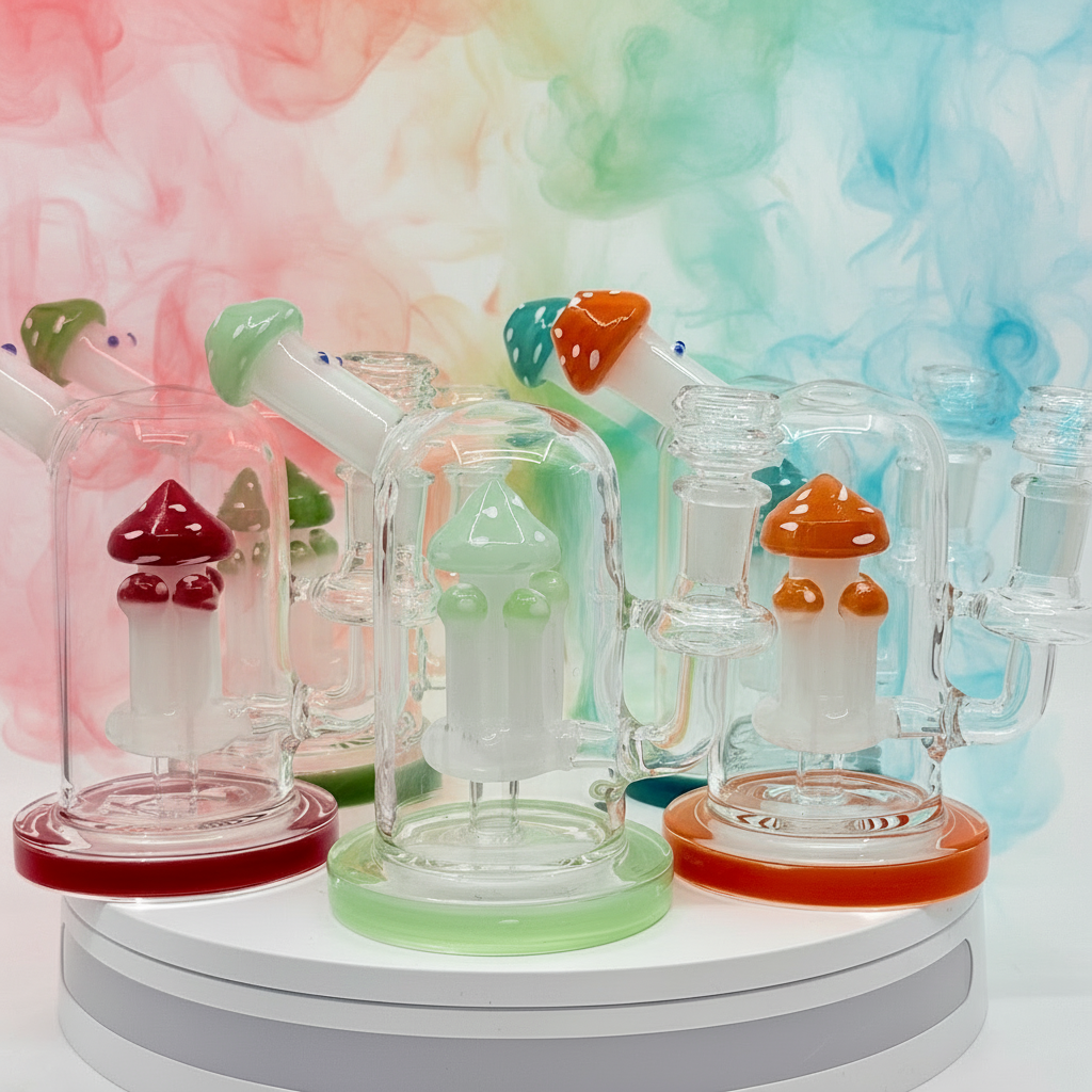 7” Side Carb Mushroom Dab Rig Wholesale - RK Quality Glass