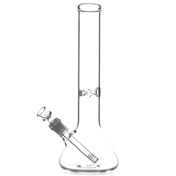 195 15RKQG 12" 5mm Clear Glass Beaker Bong