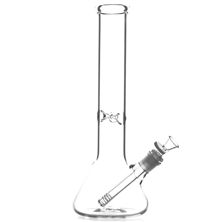 196 16RKQG 14" 5mm clear beaker bong