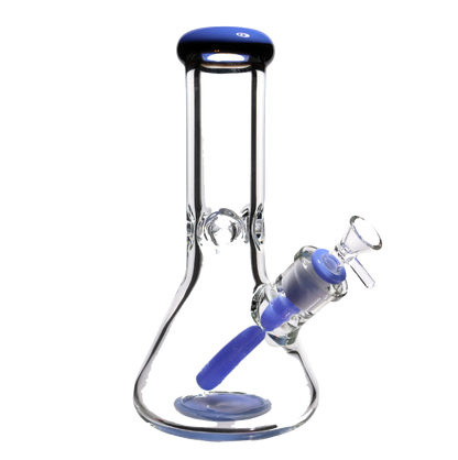 12" 9mm color mouth and base ice beaker bong - RK Quality Glass