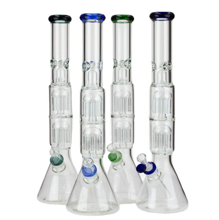 695 RKQG35 9mm double tree perc beaker bong