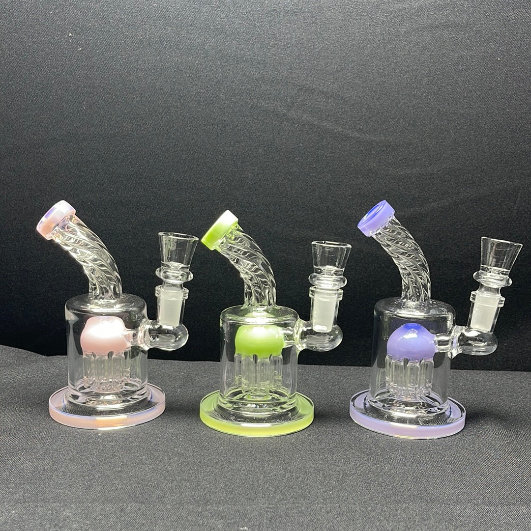 Slim Color Tree Perc Bent Dab Rig