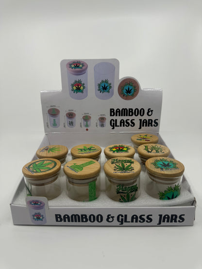 RK Quality Glass Bamboo and Glass Stash Jar Set - RK Quality Glass