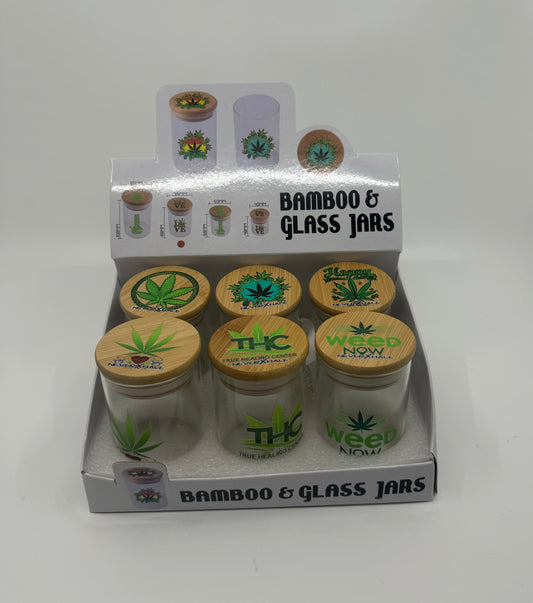 RK Quality Glass Bamboo Glass Stash Jar - Premium Quality - RK Quality Glass