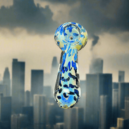 4” Blue dot hand pipe 125 gm - HP1001 - RK Quality Glass