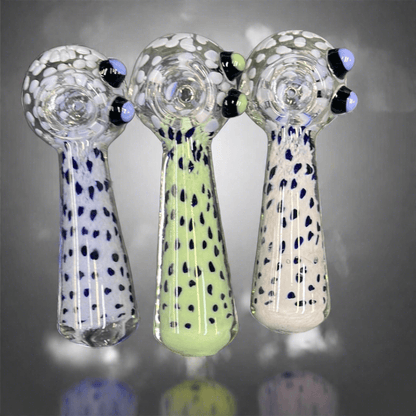 4.5” slime frit dot spoon Hand pipe - HP1026 - RK Quality Glass