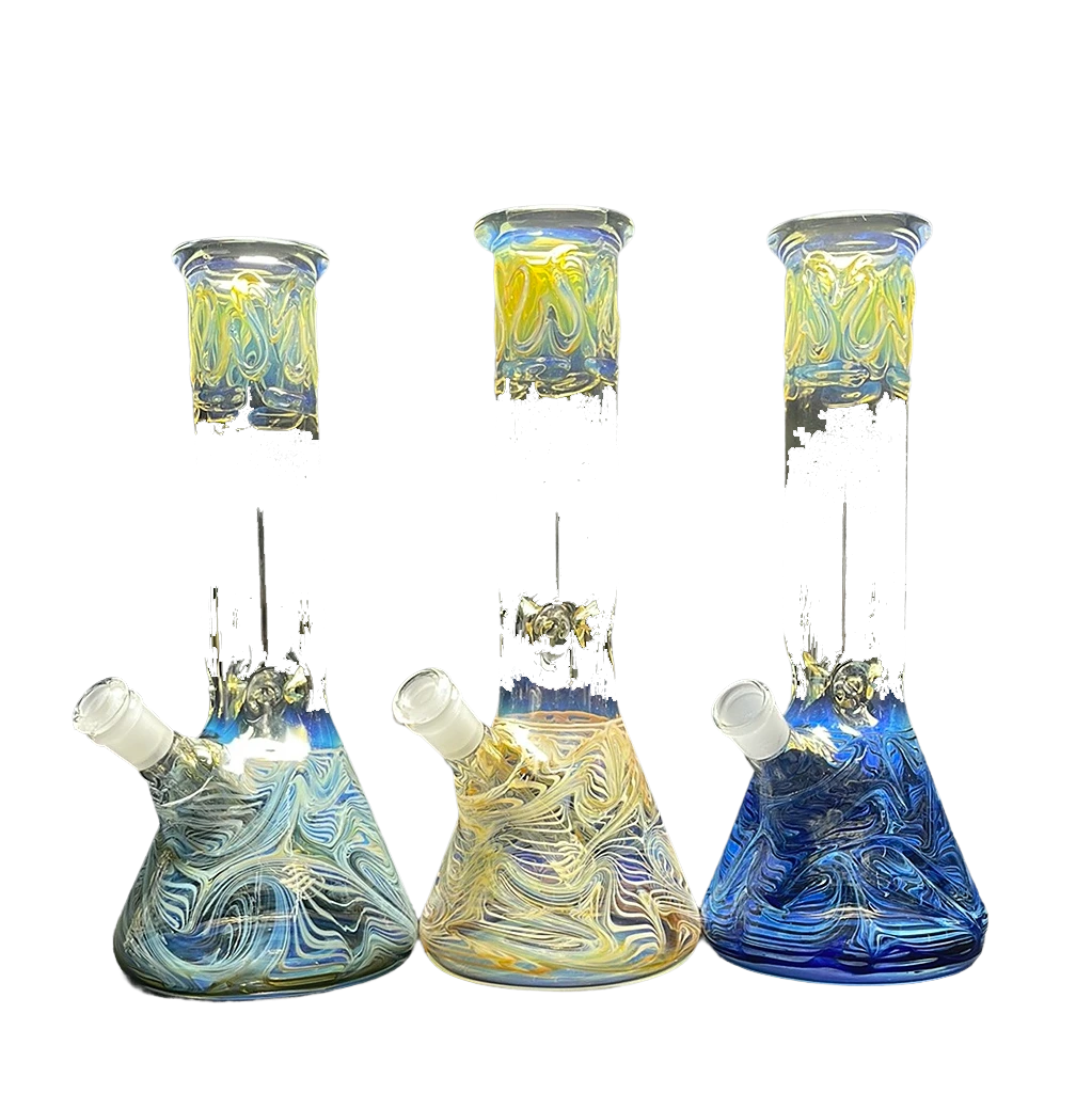 651 RKQG20 12” American made color art fumed Bkr bong