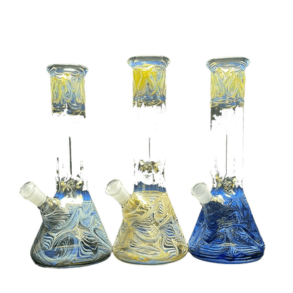 12” American made color art fumed Bkr bong - WP152 - RK Quality Glass