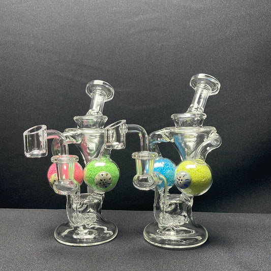 740 RKQG50 8” glow in dark recycle dab rig