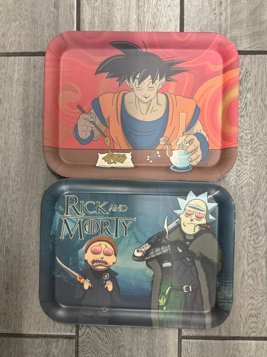 RK Quality Glass Large Bamboo Rolling Tray - Fun Designs - RK Quality Glass