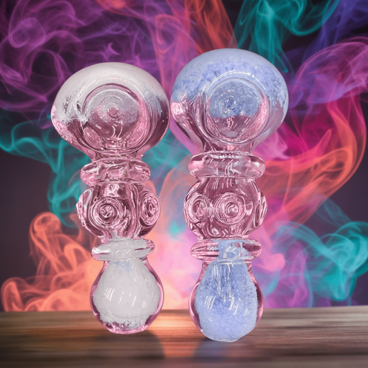RK Quality Glass Marvel Color Frit Spoon Hand Pipe