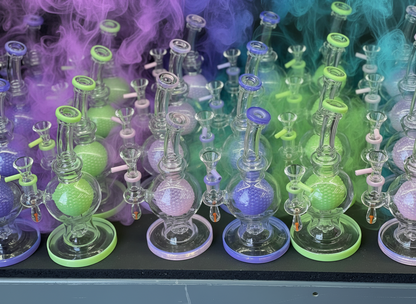 Crystal Ball Bent Neck Dab Rig- RK Quality Glass - WP103