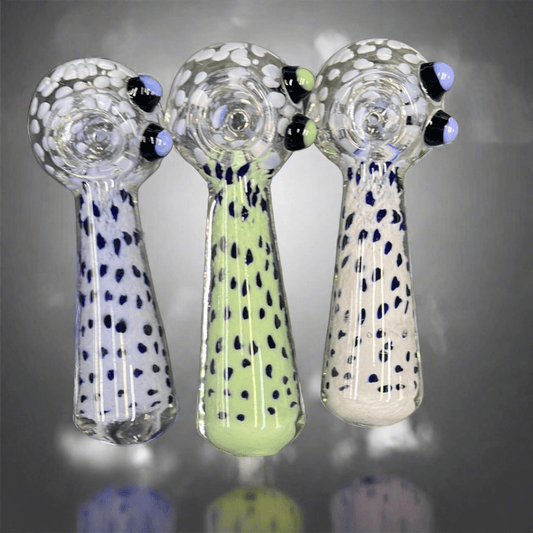 RK Quality Glass Slime Frit Dot Spoon Hand Pipe - RK Quality Glass