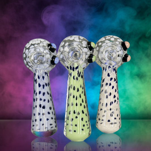 RK Quality Glass Slime Frit Dot Spoon Hand Pipe