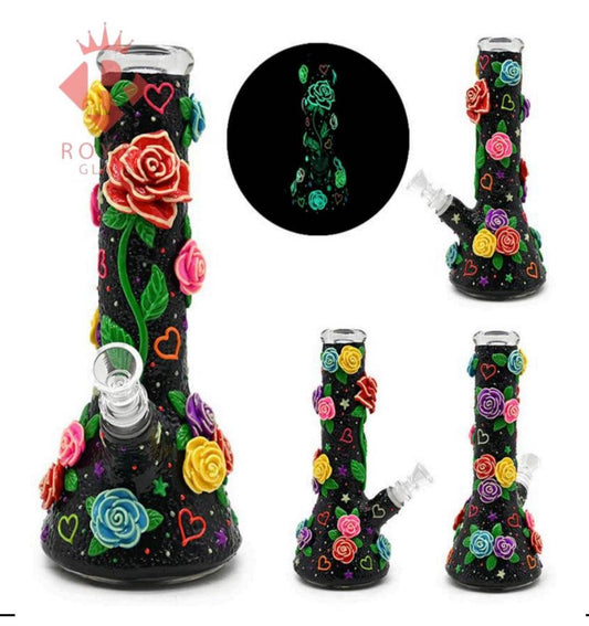 Colorful Floral Bong - Wholesell Smokeshop by RK Quality Glass - RK Quality Glass