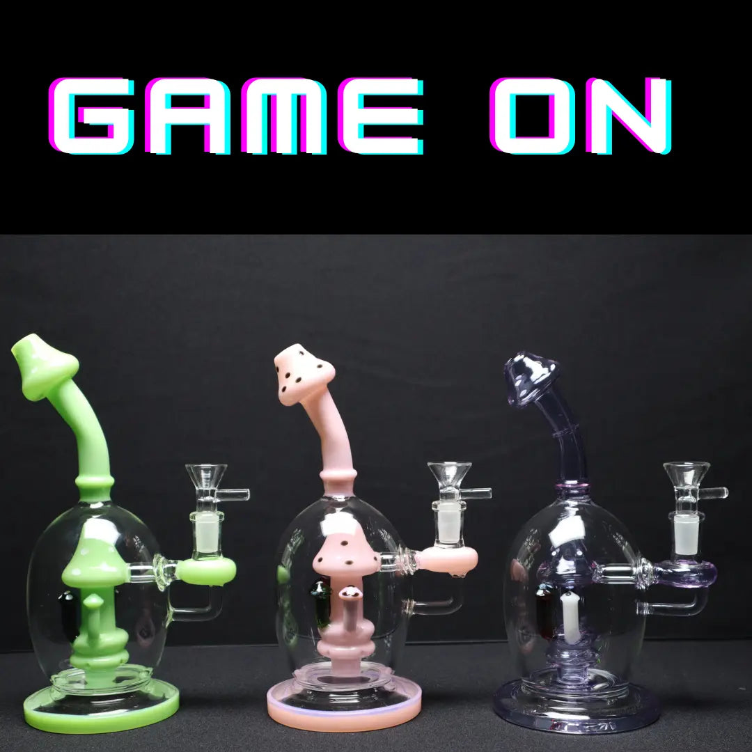 9″ Mushroom Showerhead Perc Dab Rig - RK Quality Glass