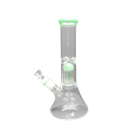 10 Inch Tree Perc Bong with Mint Accents - WP106 - RK Quality Glass