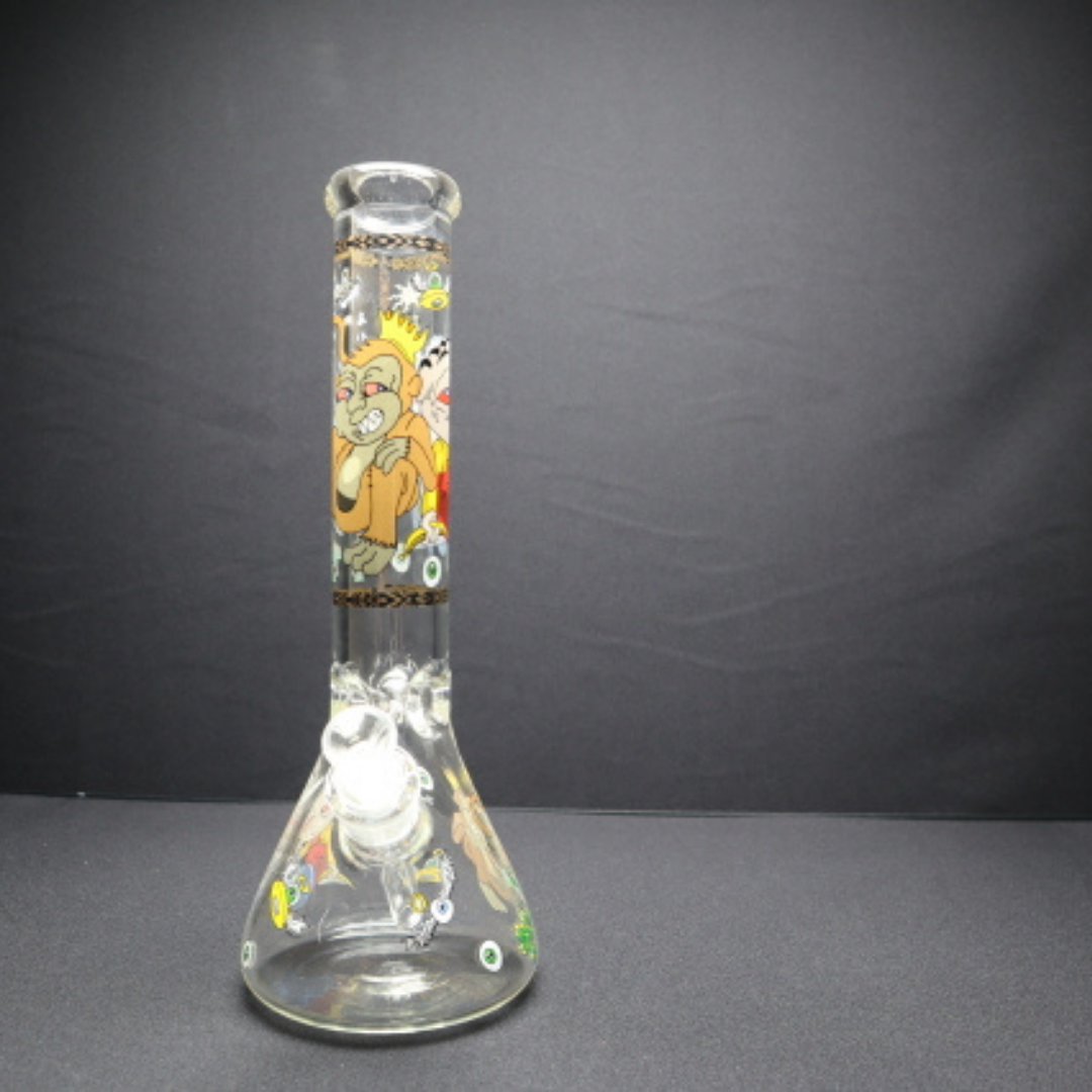 181 26RKQG 16" ricky moorty 7mm beaker bong