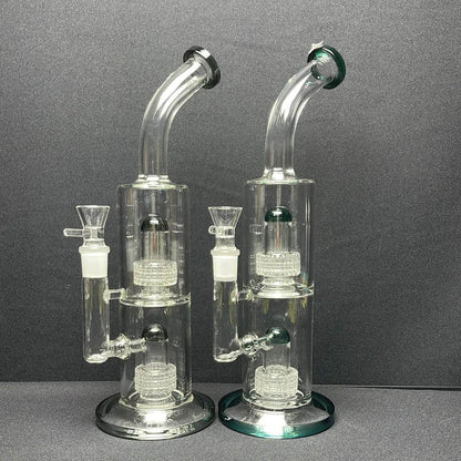 RK Quality Glass 14 Inch Double Showerhead Dab Rig - RK Quality Glass
