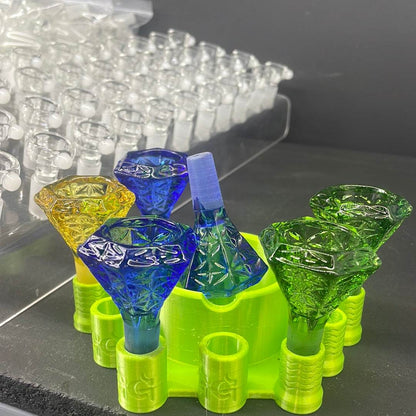 RK Quality Glass 14mm Diamond Bowl for Bong - Colorful Set - RK Quality Glass