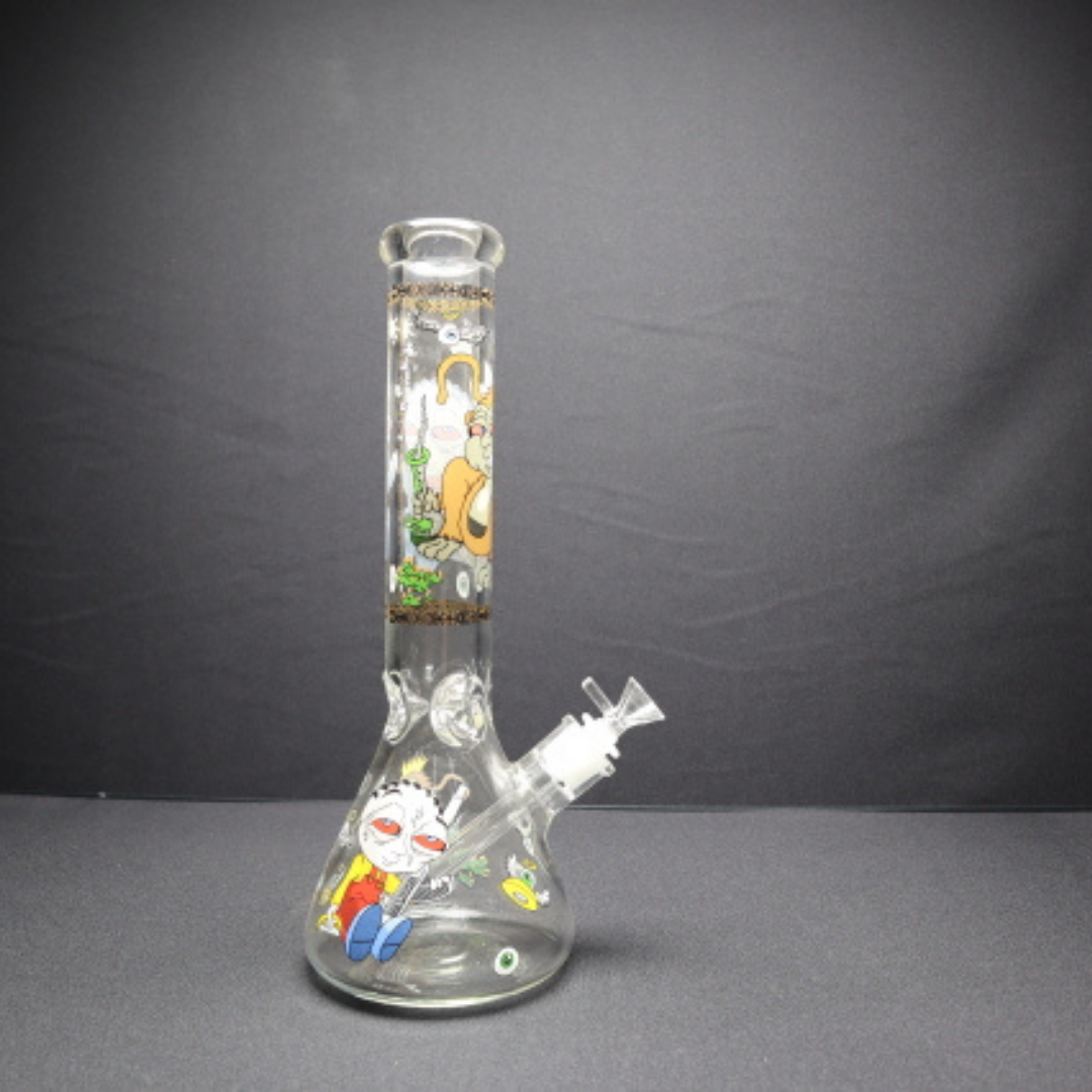 181 26RKQG 16" ricky moorty 7mm beaker bong