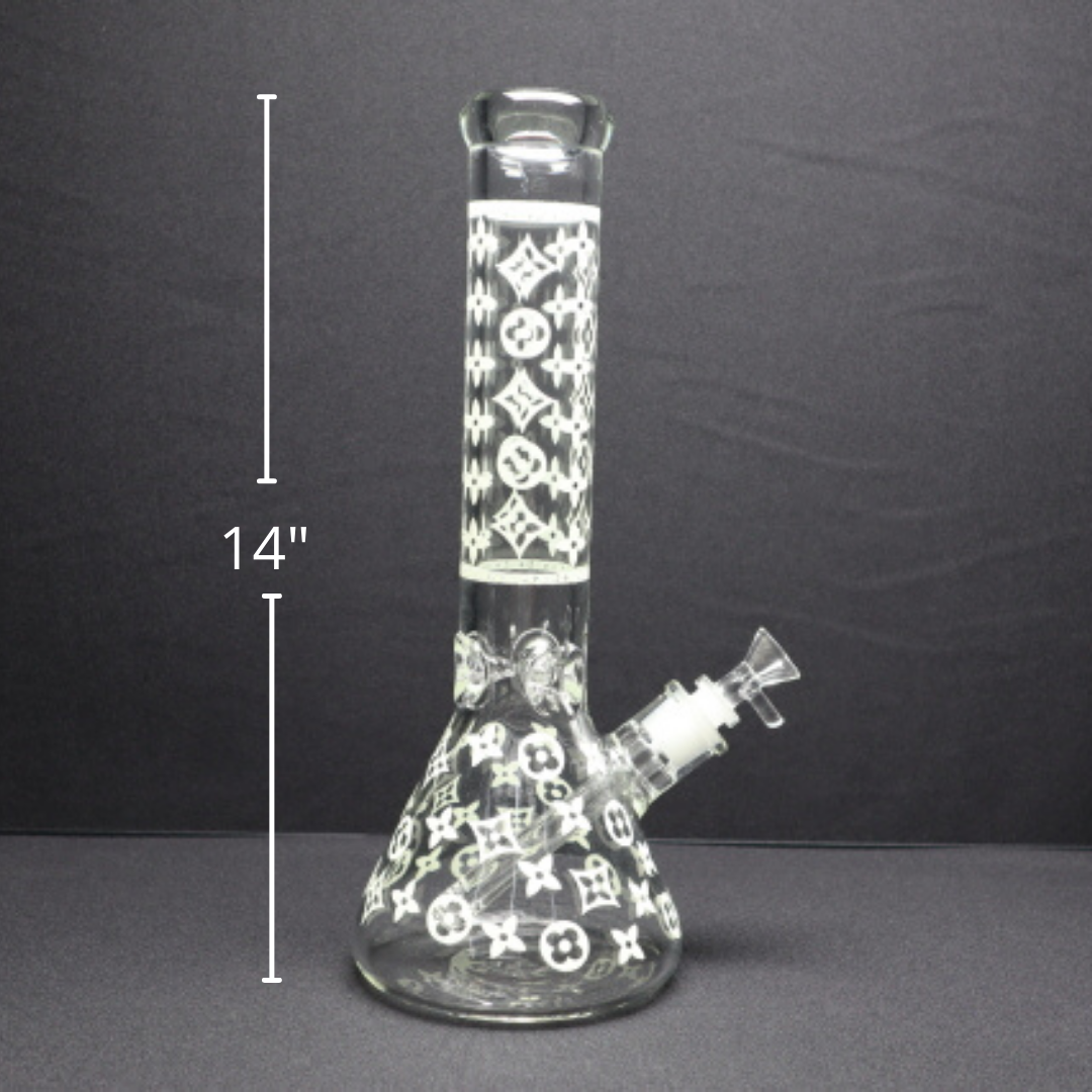 219 28RKQG 14" Glow in the Dark L/V Beaker Bong