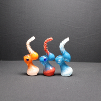 330 R 47 6" color glass mini bubbler with twisted neck