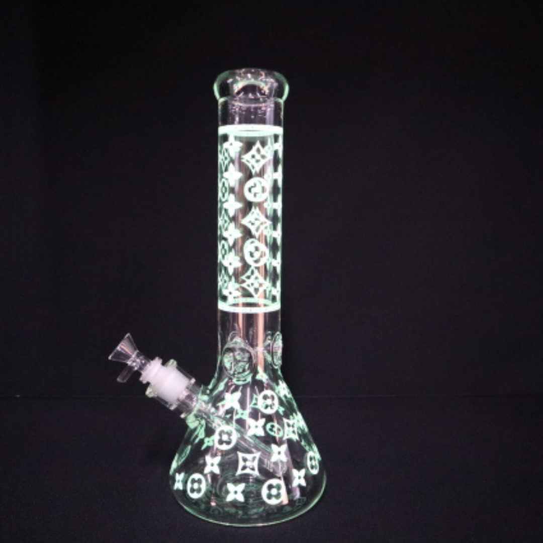 219 28RKQG 14" Glow in the Dark L/V Beaker Bong