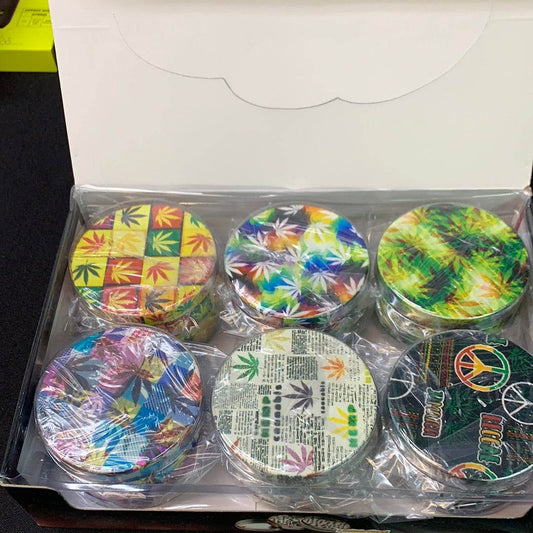 RK Quality Glass 3 Part Art Tobacco Grinder Set - RK Quality Glass
