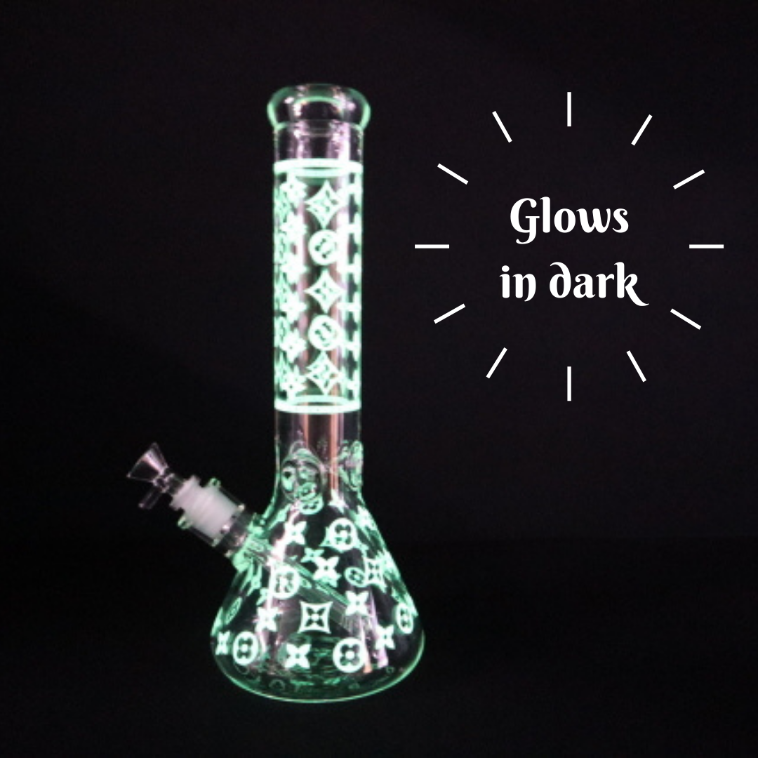 219 28RKQG 14" Glow in the Dark L/V Beaker Bong