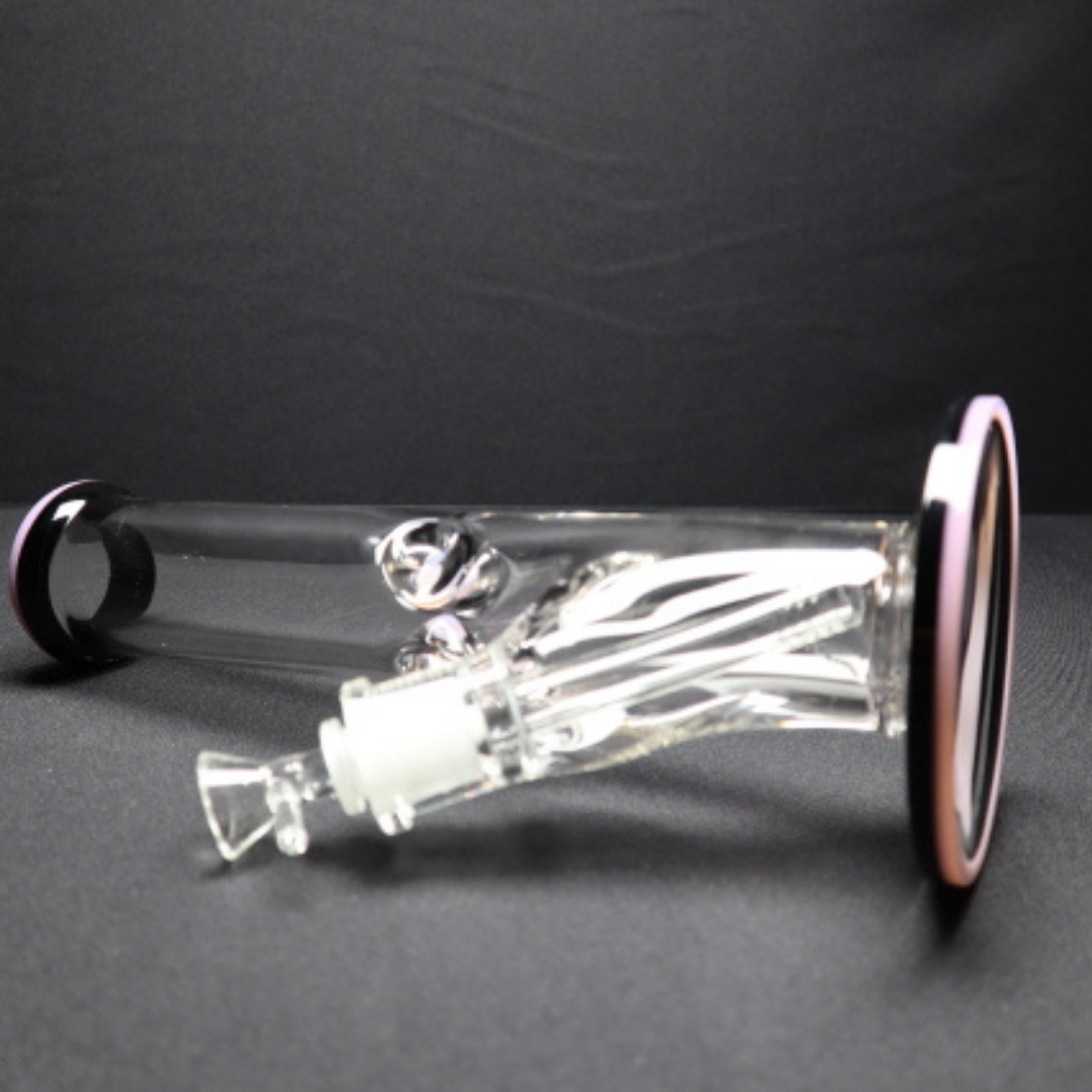 146 28RKQG 12" color base & mouth piece straight bong