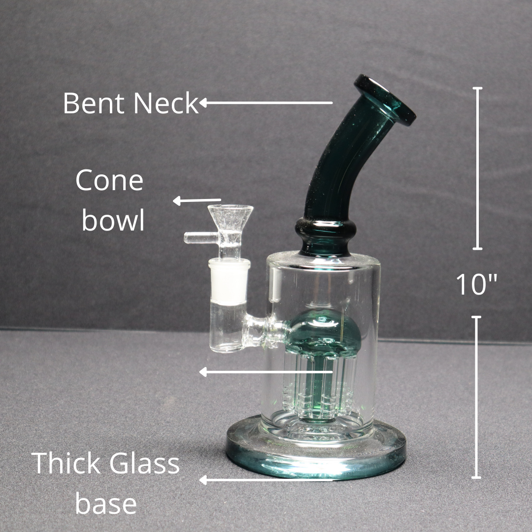 9 Inch Tree Perc Bent Neck Dab Rig - WP107 – RK Quality Glass