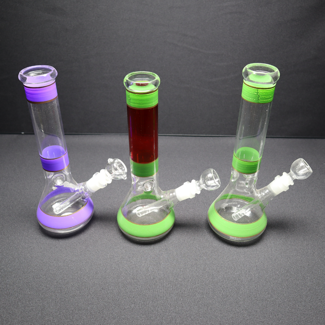 208 15RKQG 10" color strip beaker bong