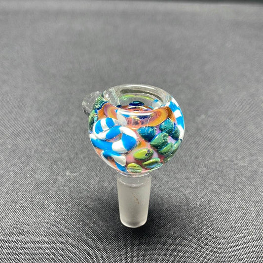 RK Quality Glass 14mm Male Glass Bowl with Colorful Design - RK Quality Glass