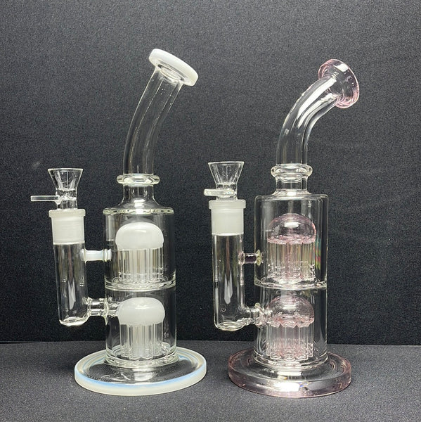 523 RKQG 30 12” double tree perc color bent dab rig