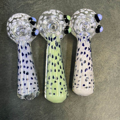 4.5” slime frit dot spoon Hand pipe - HP1026 - RK Quality Glass