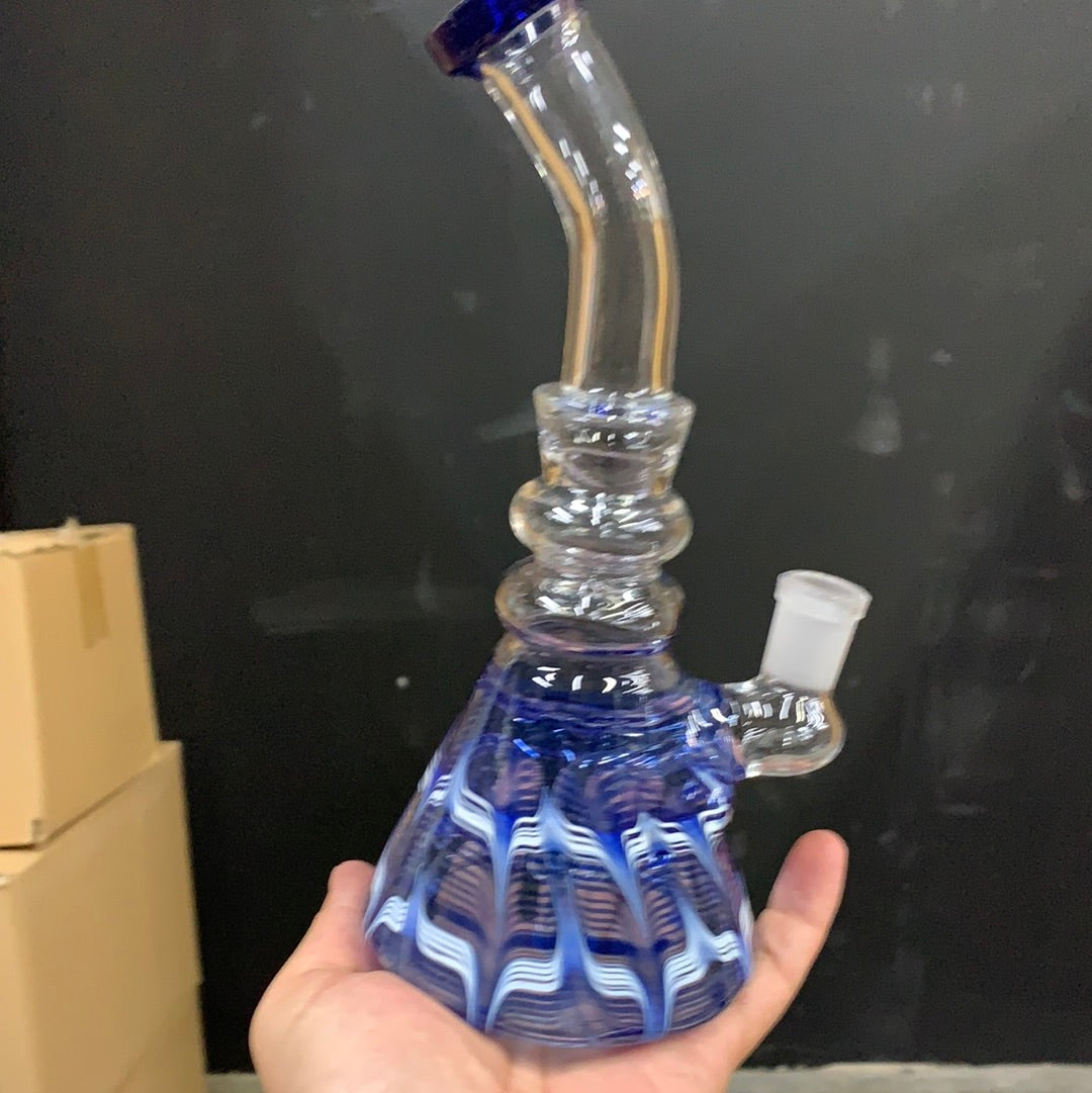 290 12RKQG color mouth & base bent neck bong